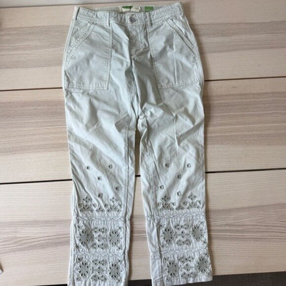 Anthropologie Eyelet Wanderer Utility Pants AG Adriano Cropped Pants women 26 - Picture 3 of 10